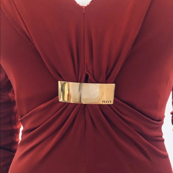 WOMENS PUCCI GOWN IN RED, STRETCH JERSEY SIZE 6 - Picture 4 of 7
